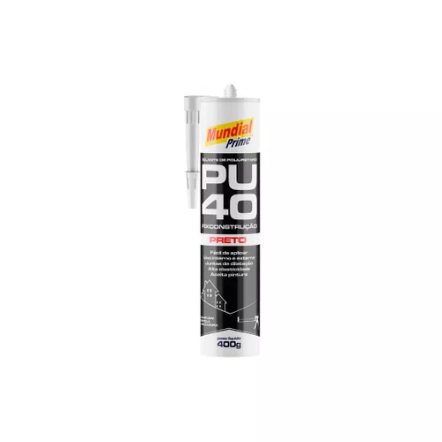 Selante de Poliuretano PU40 400g Preto Mundial Prime