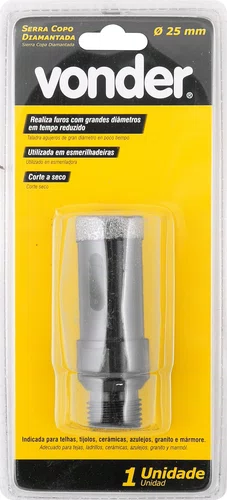 Serra Copo Diamantada 25 mm para Esmerilhadeira Vonder