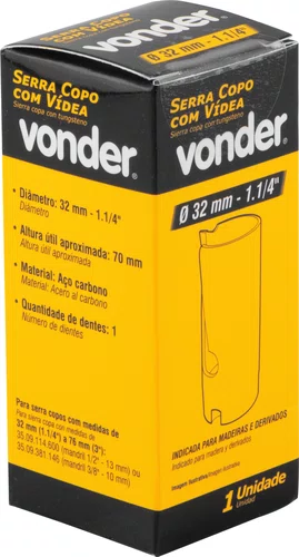 Serra Copo 32 mm (1.1/4") com Videa Vonder