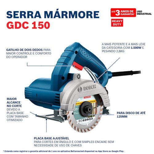 Serra Mármore Bosch GDC 150 Titan 1500W 220V