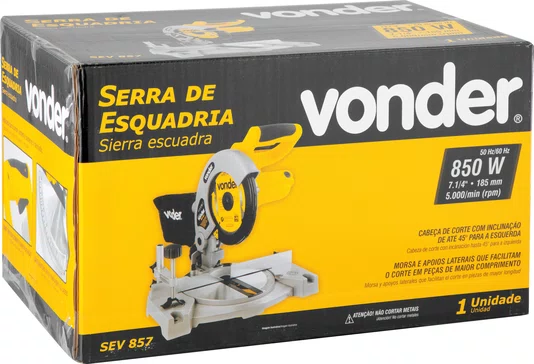 Serra Meia Esquadria 7.1/4" 850W 220V SEV 857 Vonder