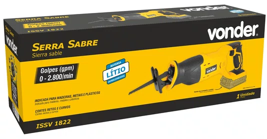 Serra Sabre 18V Sem Bateria e Carregador ISSV1822 Vonder