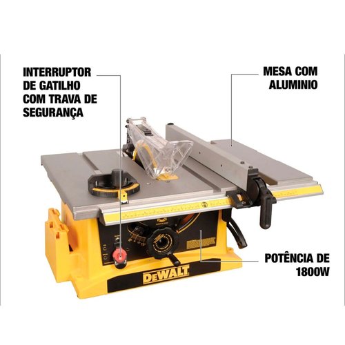 Serras de Mesa 10" 1800w 220v DWE7470-B2 DeWalt