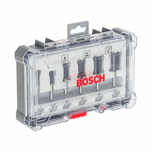 Jogo de Fresas Retas Encaixe de 6mm 6 Peças 2607017465 Bosch