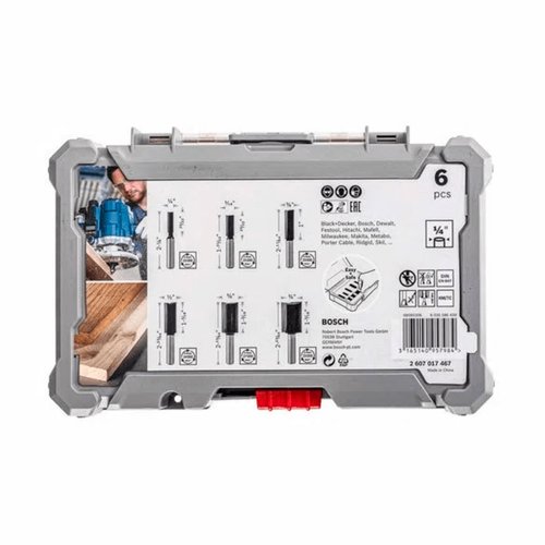 Jogo de Fresas Retas Encaixe de 6mm 6 Peças 2607017465 Bosch