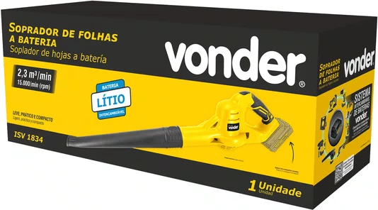 Soprador de Folhas a Bateria 18V ISV1834 Sem Bateria e Carregador Vonder