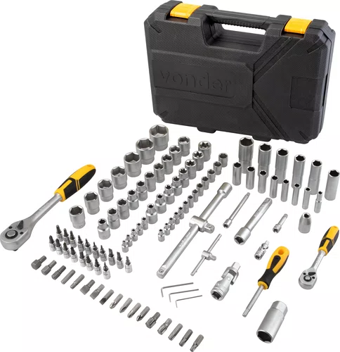 Jogo de Soquetes e Catracas 1/2" e 1/4" 108 Peças Vonder
