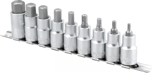 Jogo de Soquetes Hexagonais 1/2" 4 a 17 mmModelo JG 4A17MM 9 Peças Vonder