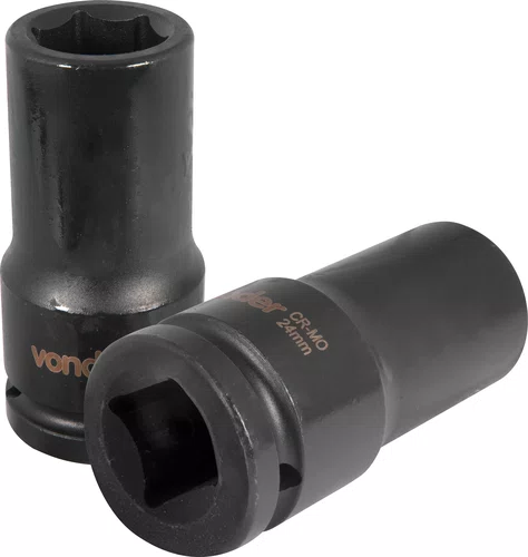 Soquete Sextavado Longo Encaixe 3/4" 24 mm Aço Cromo Molibdênio Vonder