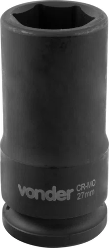 Soquete Sextavado Longo Encaixe 3/4" 27 mm Cromado Vonder