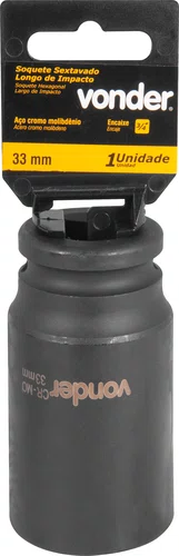 Soquete Sextavado Longo Encaixe 3/4" 33 mm Aço Cromo Molibdênio Vonder