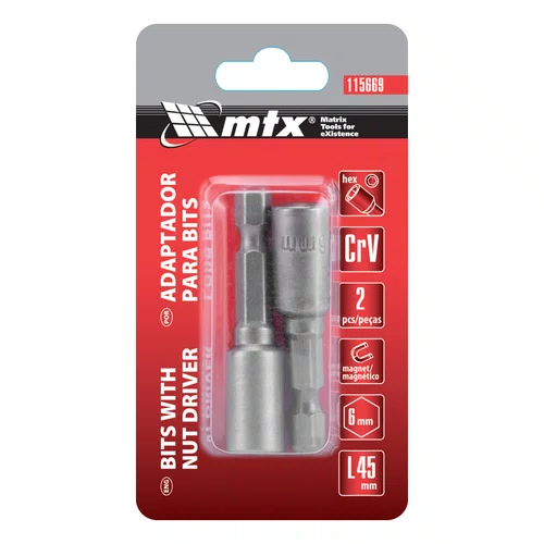 Soquete Magnético 06mm x 45mm Com 2 Peçss 115669 MTX