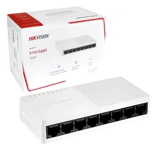 Switch Gigabit De 8 Portas Hikvision - Ds-3e0508d-e