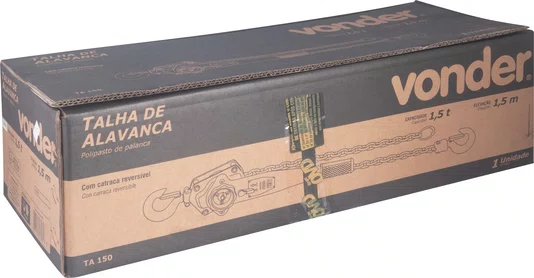 Talha com Alavanca 1,5 Toneladas x 1,5 Metros TA150 Vonder