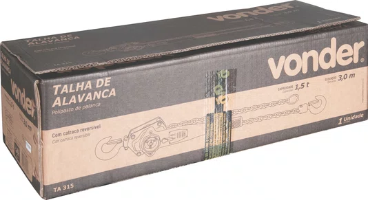 Talha com Alavanca 1,5 Tonelada x 3,0 Metros TA315 Vonder