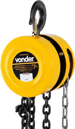 Talha Manual 0,5 Tonelada Elevação 3,0m Vonder
