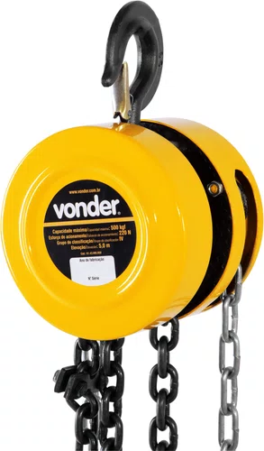 Talha Manual 0,5 Tonelada Elevação 5,0m Vonder