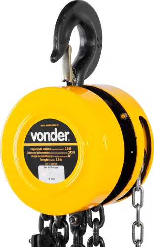 Talha Manual 3,0 Tonelada Elevação 3,0m Vonder