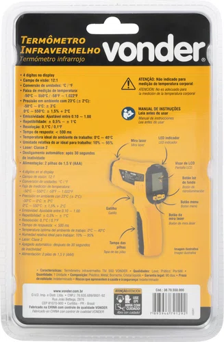 Termômetro Infravermelho TIV550 Vonder