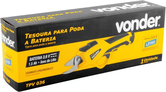 Tesoura para Poda a Bateria 3,6V TPV036 Bivolt Vonder