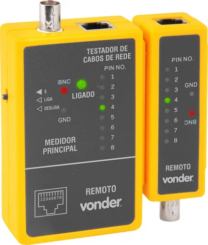 Testador de Cabos de Rede RJ45 e Coaxial Vonder