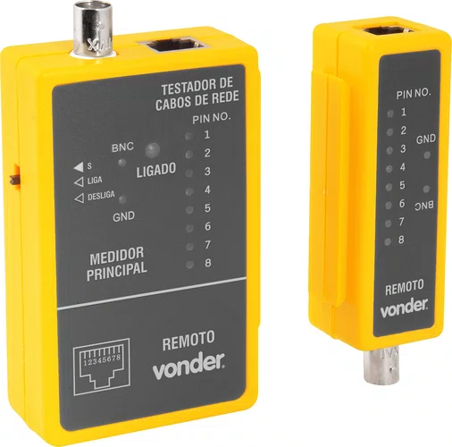 Testador de Cabos de Rede RJ45 e Coaxial Vonder