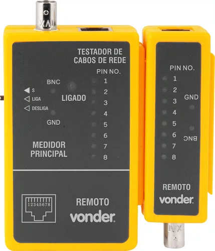 Testador de Cabos de Rede RJ45 e Coaxial Vonder