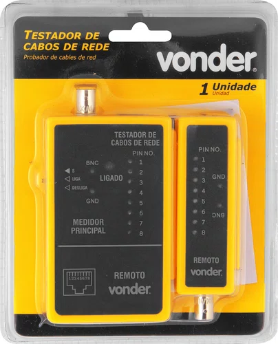 Testador de Cabos de Rede RJ45 e Coaxial Vonder