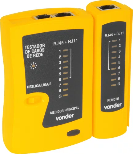 Testador de Cabos de Rede RJ11/RJ12/RJ45 Vonder