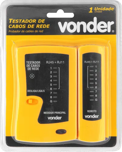 Testador de Cabos de Rede RJ11/RJ12/RJ45 Vonder
