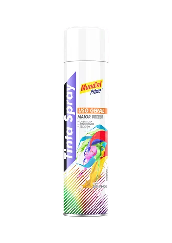 Tinta Spray Branco Fosco 400ml Mundial Prime