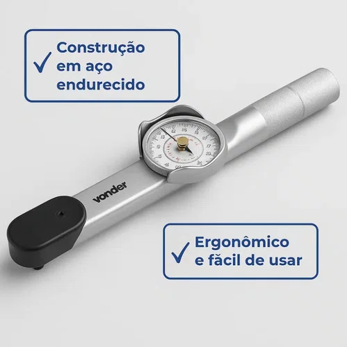 Torquímetro de Relógio 1/4" 0-8 Nm Vonder