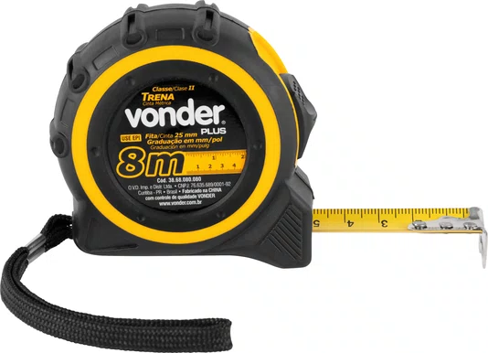 Trena de Aço 8m x 25mm Vonder Plus