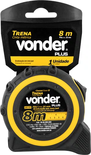 Trena de Aço 8m x 25mm Vonder Plus