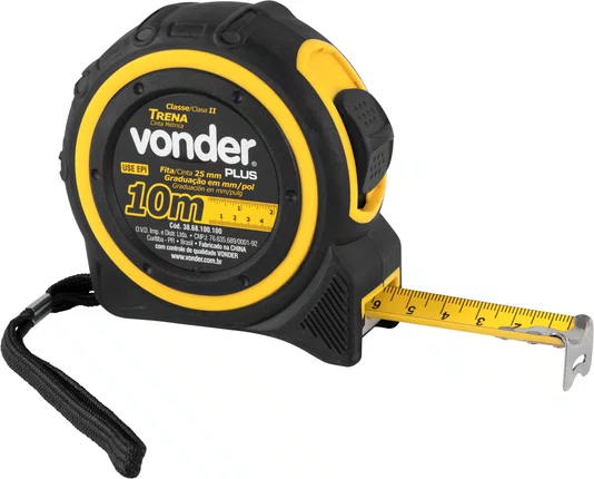 Trena de Aço 10m x 25mm Vonder Plus