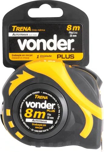 Trena Aço Auto Trava 8 m x 25 mm Vonder Plus
