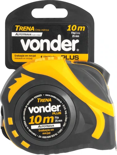 Trena Aço 10 m x 25 mm Auto Trava Vonder