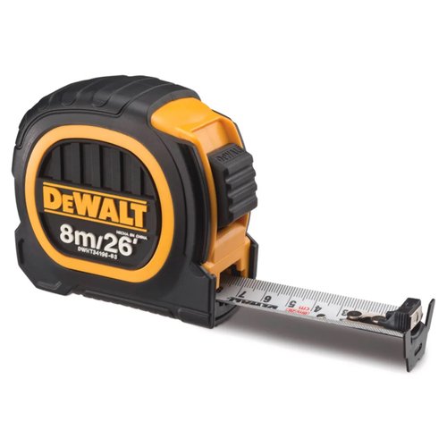 Trena Manual Emborrachada Duo 8 Metros 26 x 25mm DWHT34196L DeWalt
