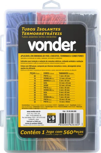 Tubo Isolante Termo Retrátil JG 560PC Vonder