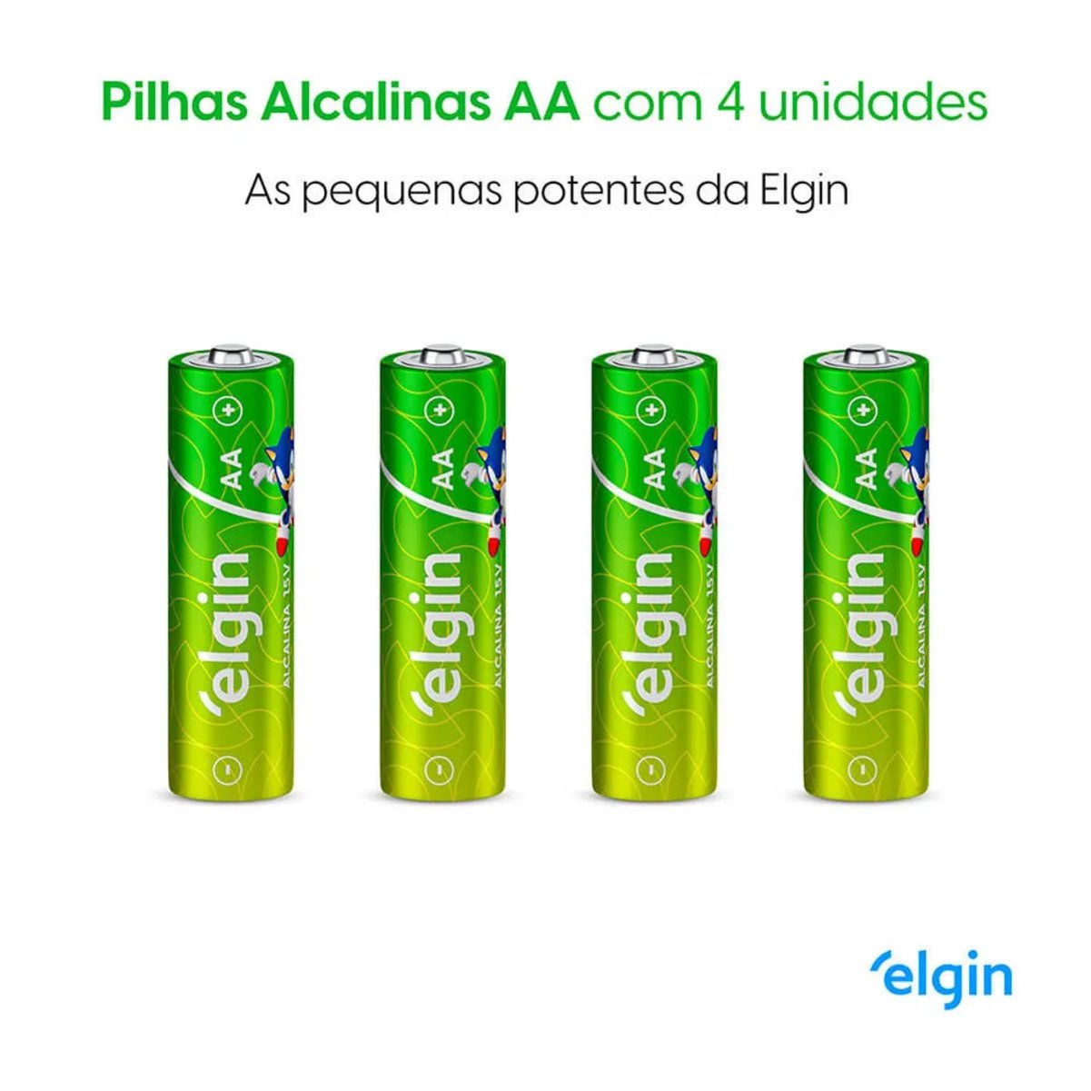Pilha Alcalina AA 1,5V Blister Com 4 Peças Elgin