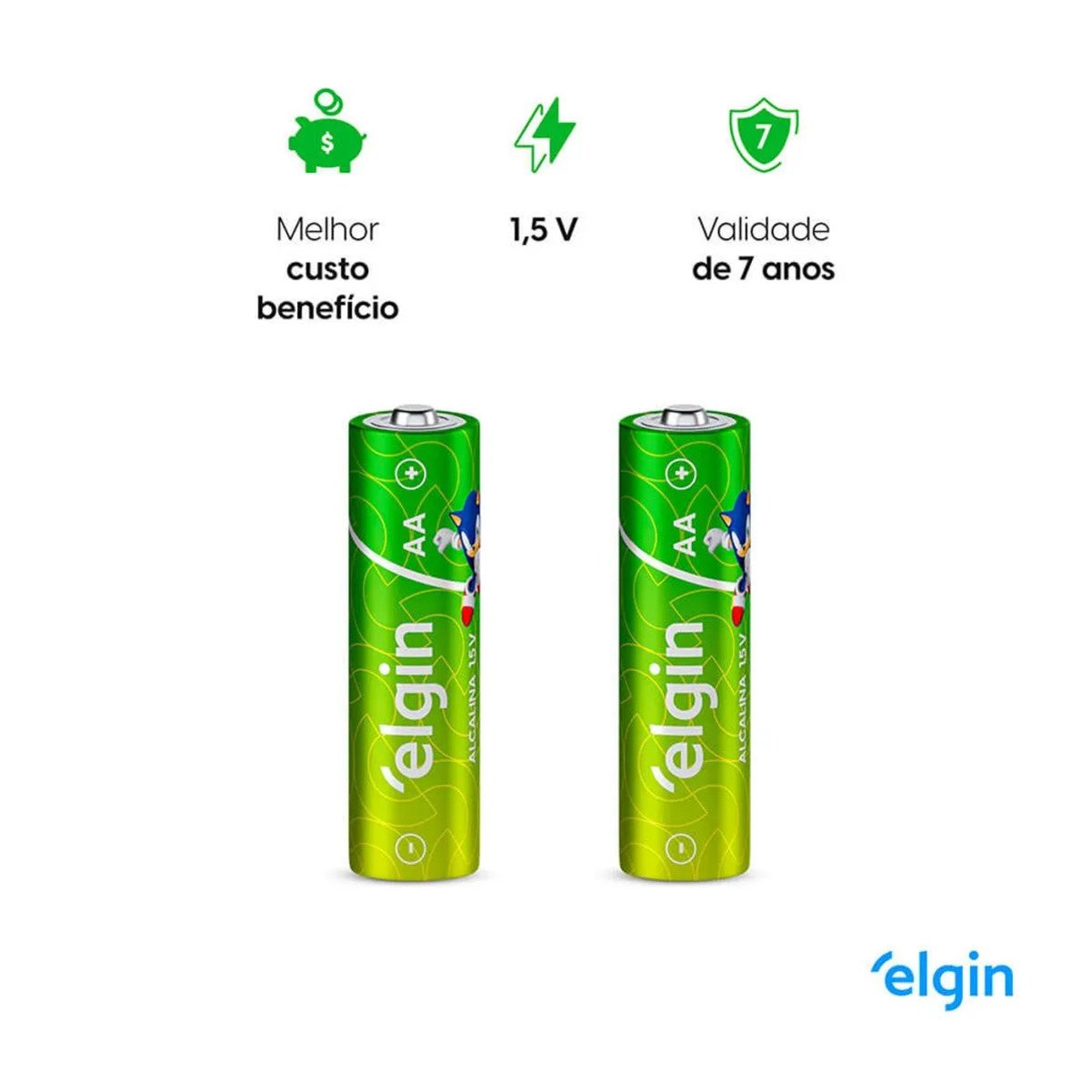 Pilha Alcalina AA 1,5V Blister Com 4 Peças Elgin