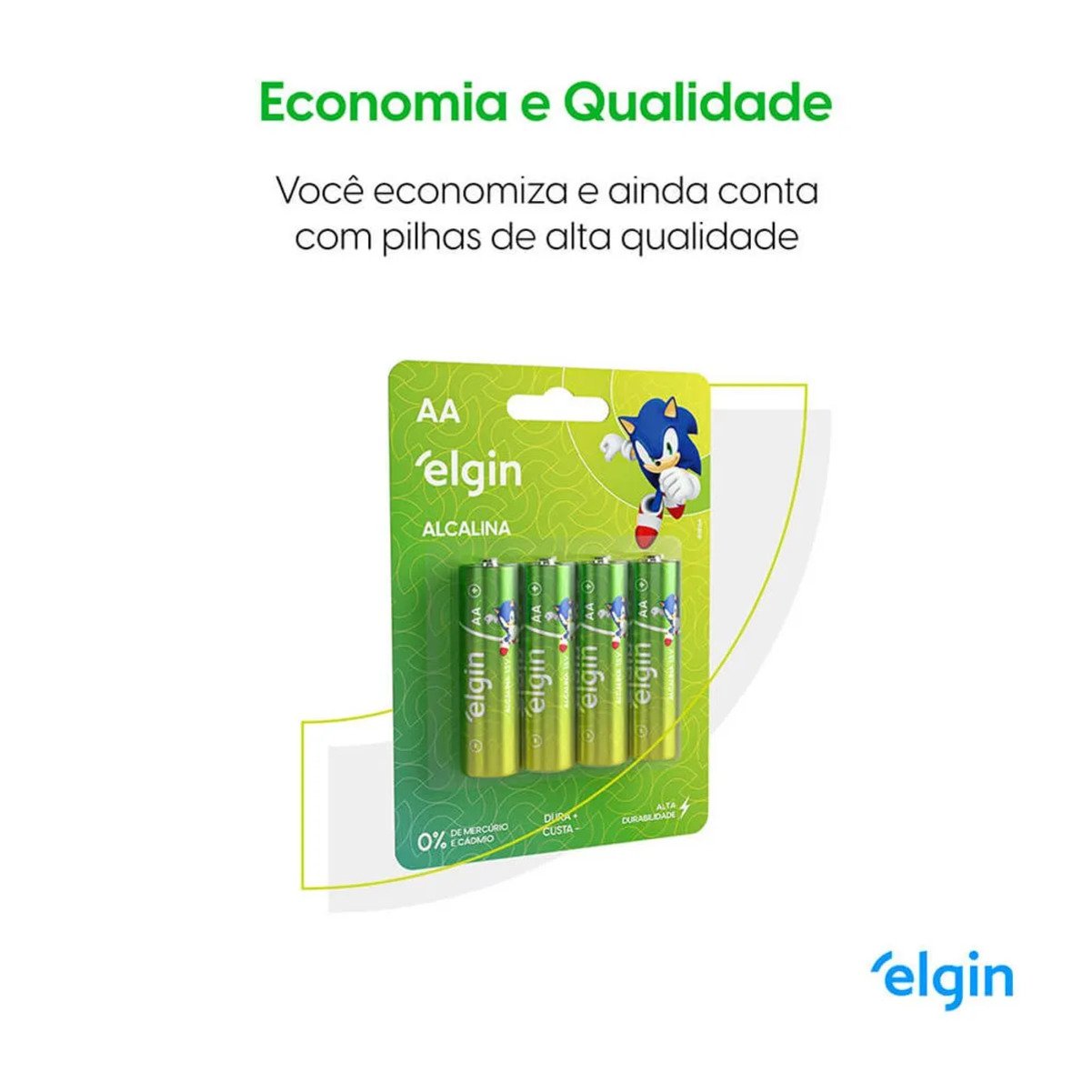 Pilha Alcalina AA 1,5V Blister Com 4 Peças Elgin
