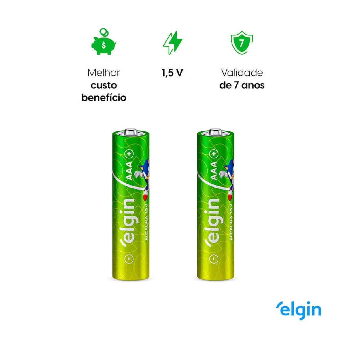 Pilha Alcalina AAA Palito Blister Com 4 Peças Elgin