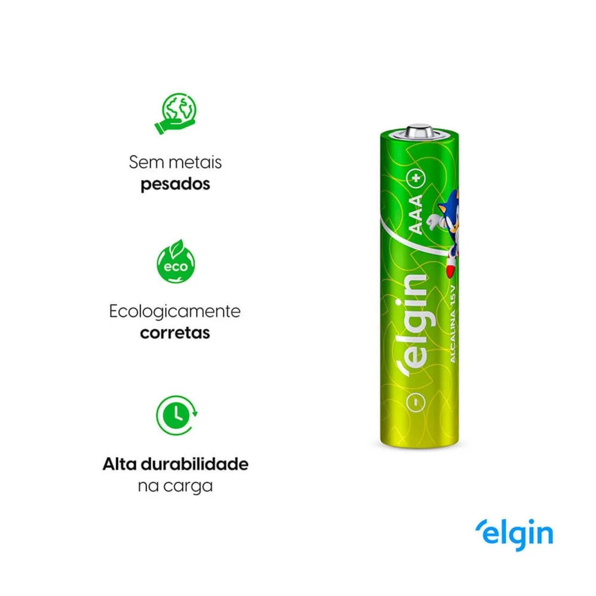 Pilha Alcalina AAA Palito Blister Com 4 Peças Elgin