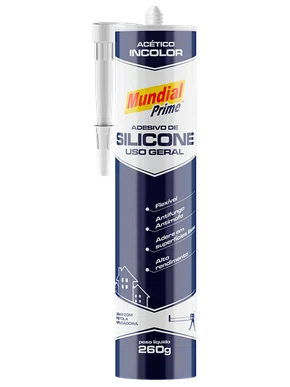 Adesivo Silicone Acético 260G Incolor Mundial Prime