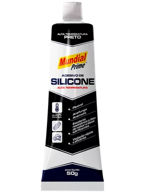 Adesivo Silicone Alta Temperatura 50G Preto Mundial Prime