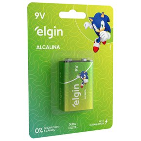Bateria Pilha 9V Alcalina Elgin