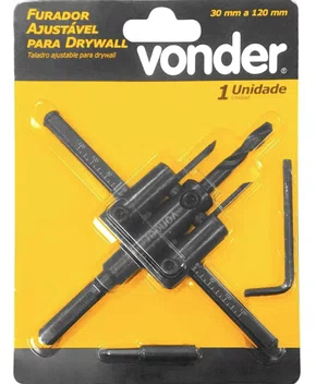 Broca Ajustável (Bailarina) 30 a 120 mm para Drywall – Vonder