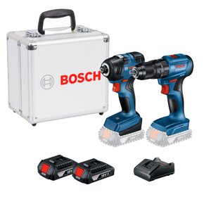 Combo 18V Parafusadeira Furadeira GSB185-LI + Chave impacto GDR18V-200 Maleta Alumínio 0615A0025X Bosch