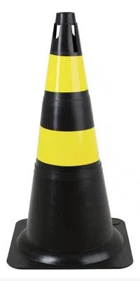 Cone Amarelo e Preto 70cm WPS1917 Deltaplus